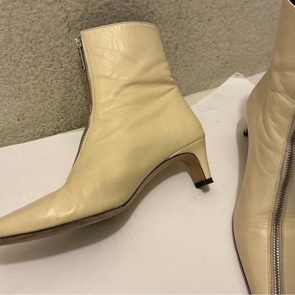 STAUD Cream Zippered Heeled Boots size 37.5 EUR - Picture 3 of 9